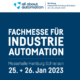 Werbebanner der Messe "Fachmesse für Industrie Automation, Messehalle Hamburg Schnelsen, 25. und 26. Januar 2023"