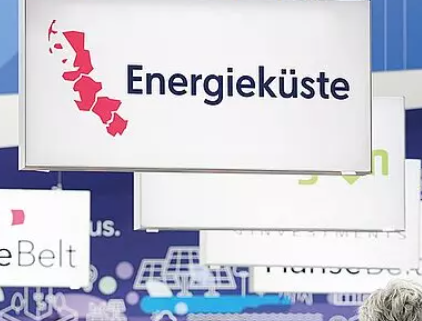 Logo der Energieküste auf einem Messestand